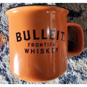 Bulleit Bourbon Frontier Whiskey Campfire Mug Coffee Cup Orange Ceramic